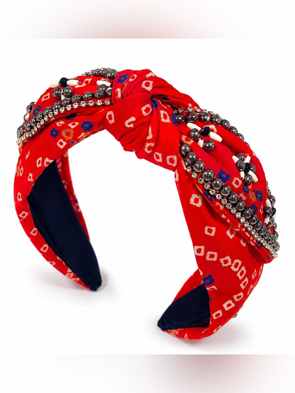Red Beaded Knot Headband - Women Accessories Hair Accessory